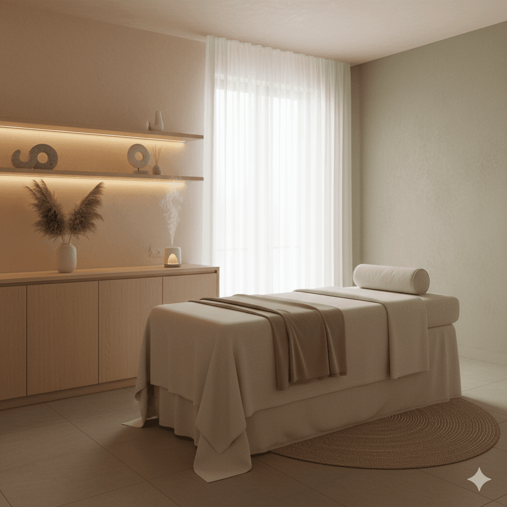 Serene treatment suite inside WANAKA Sanctuary