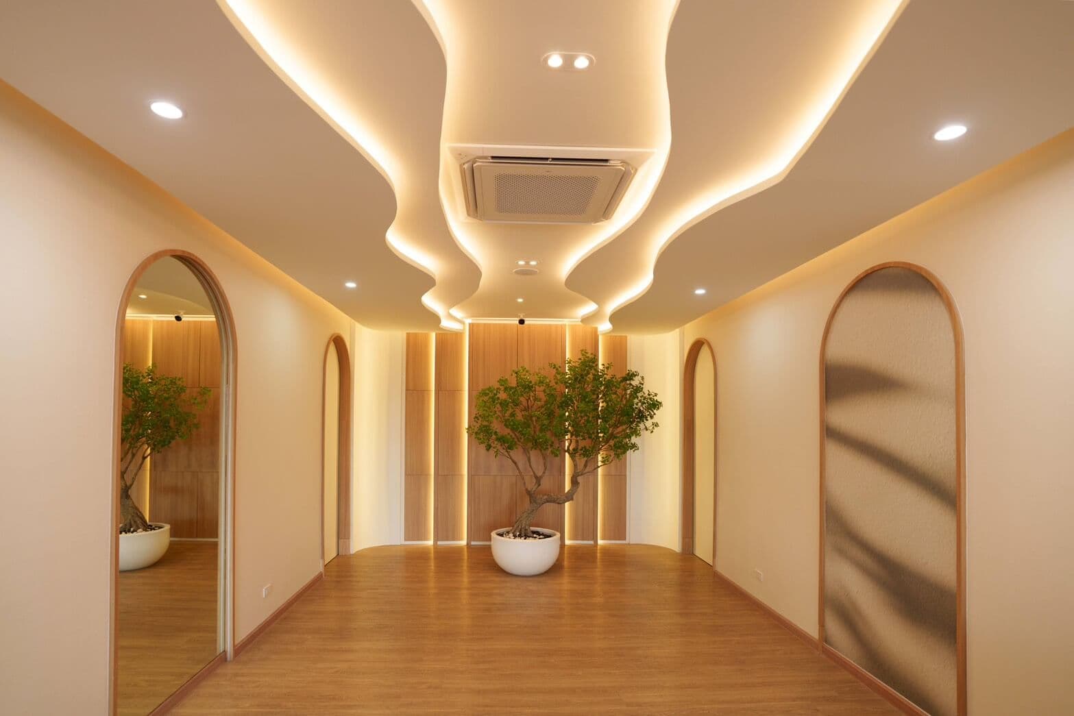 Ambient view of the WANAKA lounge with curved seating